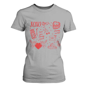 Xoxo Valentines Day T Shirt For Women Love You Cherry Much Vintage Coquette TS11 Sport Gray Print Your Wear