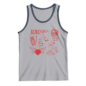 Xoxo Valentines Day Tank Top Love You Cherry Much Vintage Coquette TS11 Athletic Heather Navy Print Your Wear
