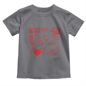 Xoxo Valentines Day Toddler T Shirt Love You Cherry Much Vintage Coquette TS11 Charcoal Print Your Wear