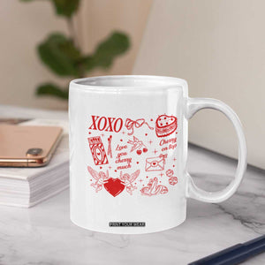 Xoxo Valentines Day Coffee Mug Love You Cherry Much Vintage Coquette TS11 Print Your Wear