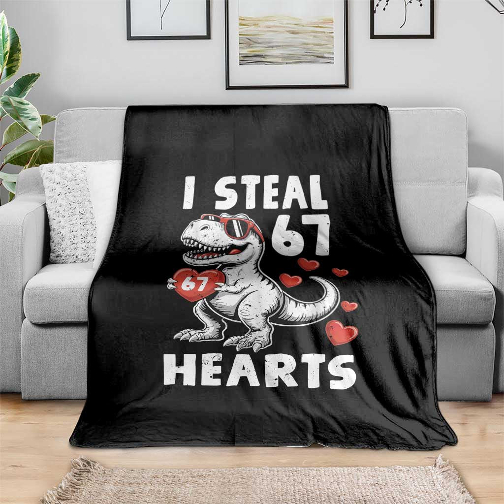 Funny I Steal 67 Hearts Valentines Day Six Seven Meme Throw Blanket TS11 Print Your Wear