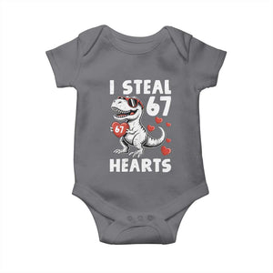 Funny I Steal 67 Hearts Valentines Day Six Seven Meme Baby Onesie TS11 Charcoal Print Your Wear