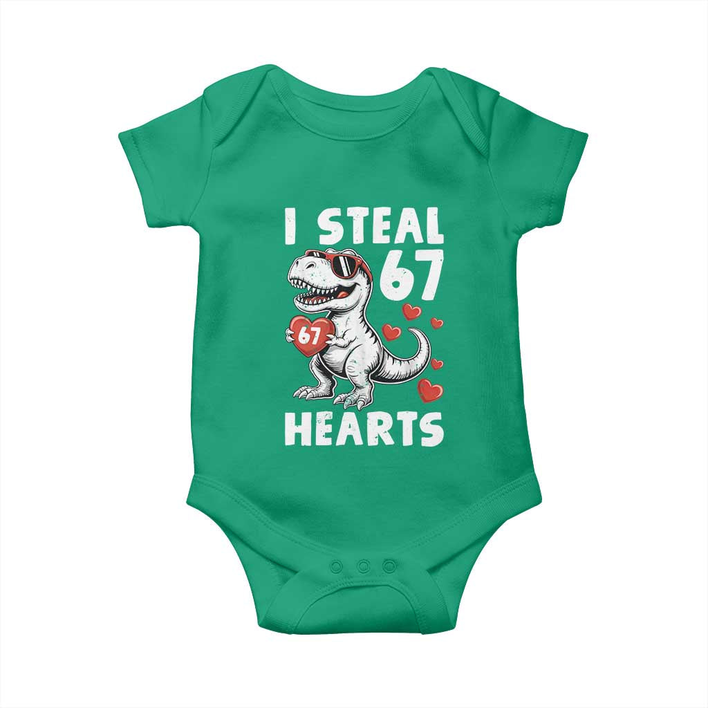 Funny I Steal 67 Hearts Valentines Day Six Seven Meme Baby Onesie TS11 Irish Green Print Your Wear