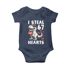 Funny I Steal 67 Hearts Valentines Day Six Seven Meme Baby Onesie TS11 Navy Print Your Wear