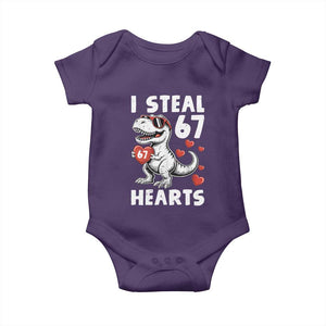 Funny I Steal 67 Hearts Valentines Day Six Seven Meme Baby Onesie TS11 Purple Print Your Wear