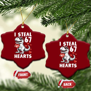 Funny I Steal 67 Hearts Valentines Day Six Seven Meme Ceramic Ornament TS11 Print Your Wear