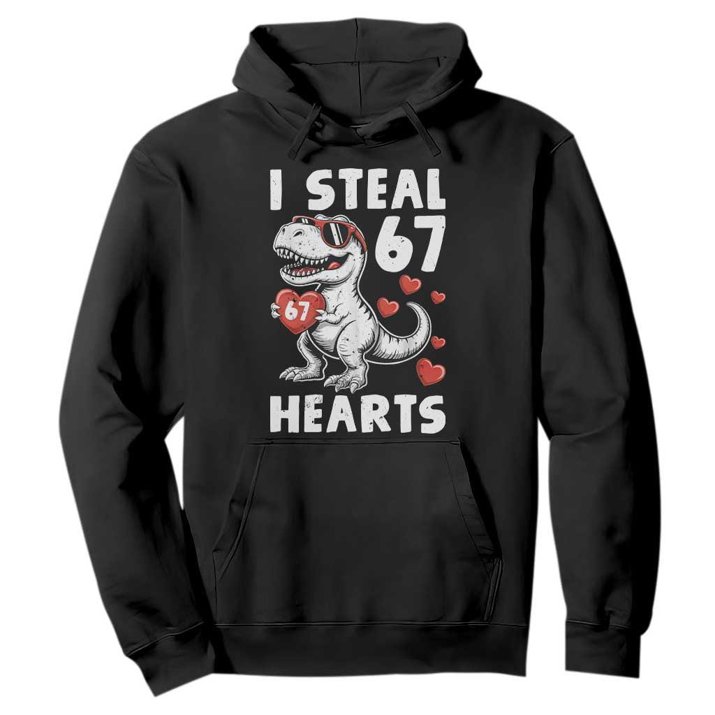 Funny I Steal 67 Hearts Valentines Day Six Seven Meme Hoodie TS11 Black Print Your Wear