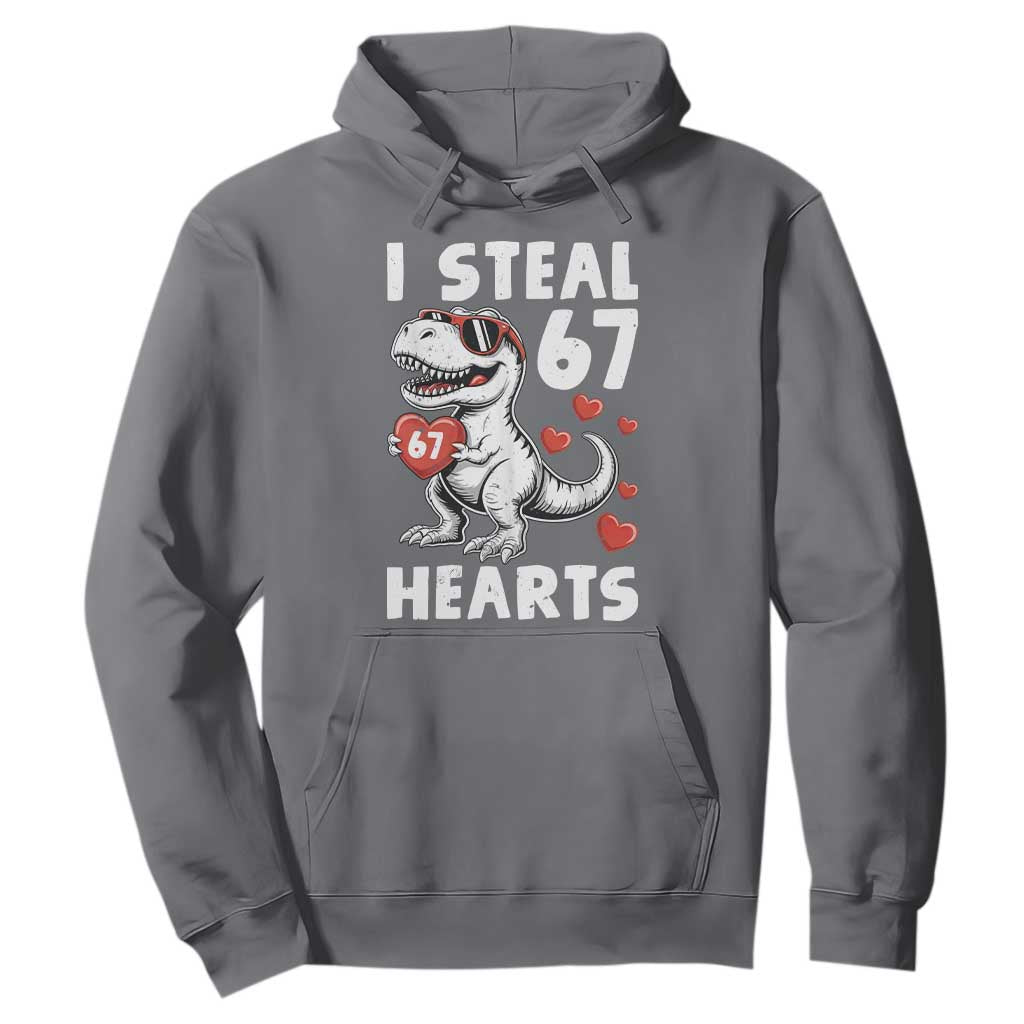 Funny I Steal 67 Hearts Valentines Day Six Seven Meme Hoodie TS11 Charcoal Print Your Wear
