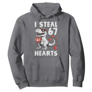 Funny I Steal 67 Hearts Valentines Day Six Seven Meme Hoodie TS11 Charcoal Print Your Wear