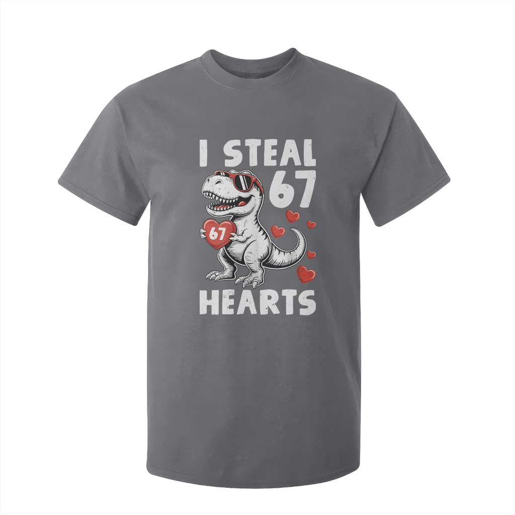 Funny I Steal 67 Hearts Valentines Day Six Seven Meme T Shirt For Kid TS11 Charcoal Print Your Wear