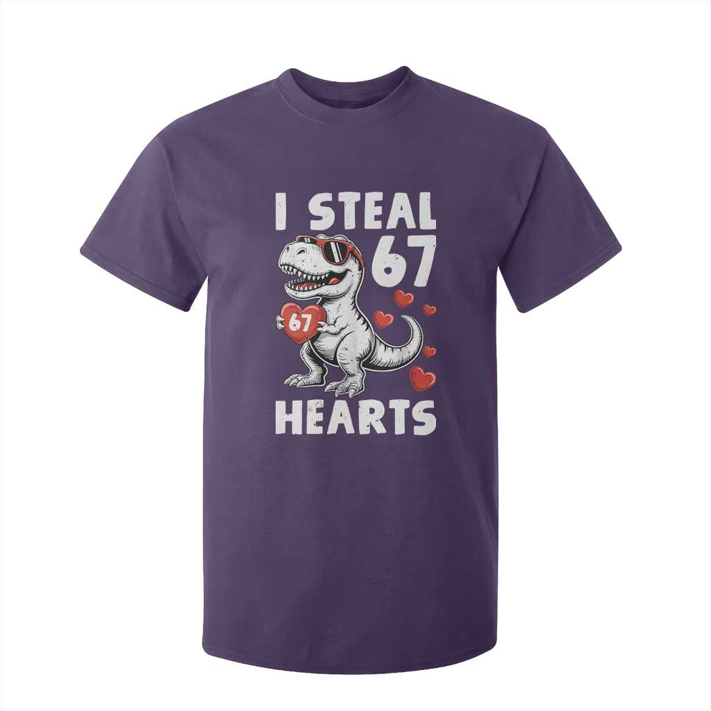 Funny I Steal 67 Hearts Valentines Day Six Seven Meme T Shirt For Kid TS11 Purple Print Your Wear