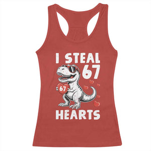 Funny I Steal 67 Hearts Valentines Day Six Seven Meme Racerback Tank Top TS11 Red Print Your Wear