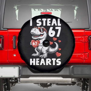 Funny I Steal 67 Hearts Valentines Day Six Seven Meme Spare Tire Cover TS11 Black Print Your Wear