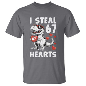 Funny I Steal 67 Hearts Valentines Day Six Seven Meme T Shirt TS11 Charcoal Print Your Wear