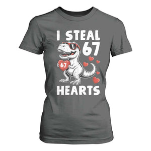 Funny I Steal 67 Hearts Valentines Day Six Seven Meme T Shirt For Women TS11 Dark Heather Print Your Wear