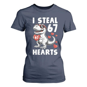 Funny I Steal 67 Hearts Valentines Day Six Seven Meme T Shirt For Women TS11 Navy Print Your Wear