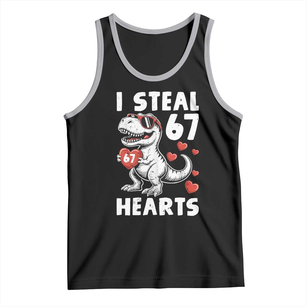 Funny I Steal 67 Hearts Valentines Day Six Seven Meme Tank Top TS11 Black Athletic Heather Print Your Wear