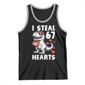Funny I Steal 67 Hearts Valentines Day Six Seven Meme Tank Top TS11 Black Athletic Heather Print Your Wear