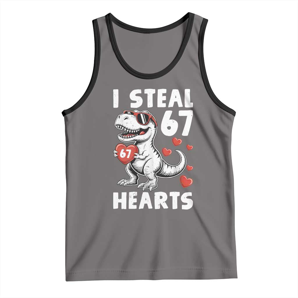 Funny I Steal 67 Hearts Valentines Day Six Seven Meme Tank Top TS11 Deep Heather Black Print Your Wear