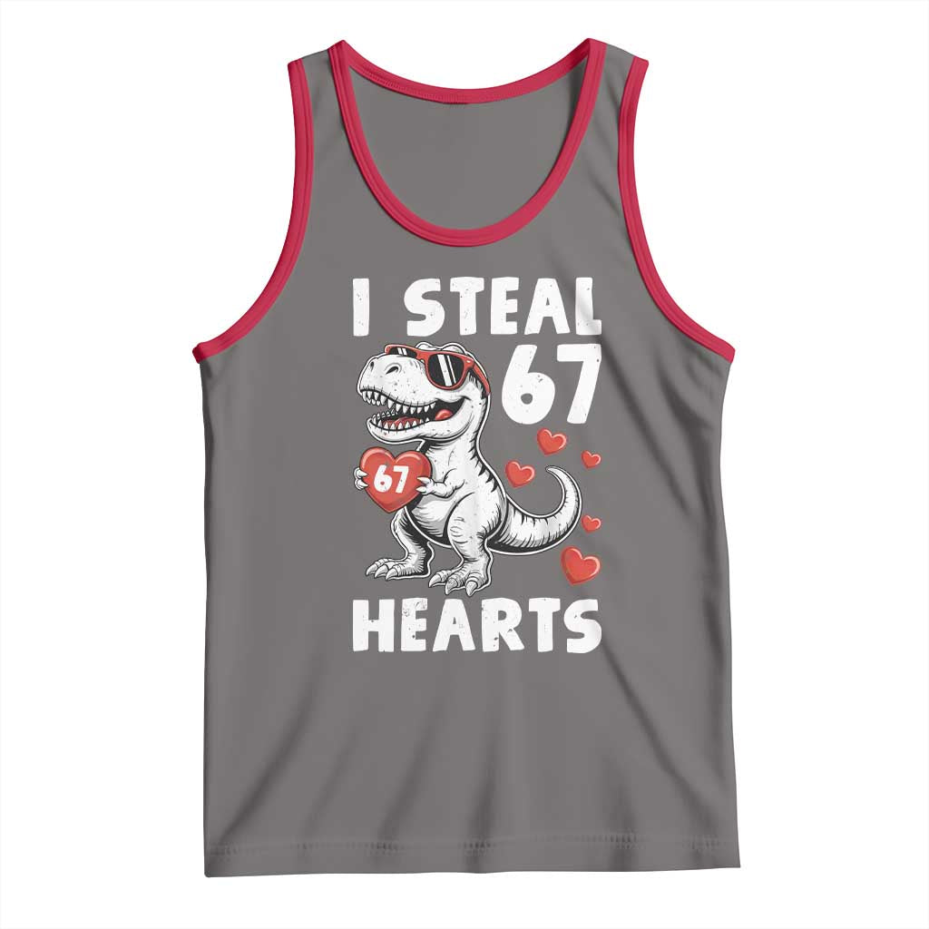 Funny I Steal 67 Hearts Valentines Day Six Seven Meme Tank Top TS11 Deep Heather Red Print Your Wear