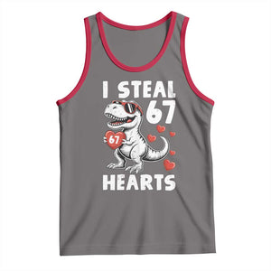 Funny I Steal 67 Hearts Valentines Day Six Seven Meme Tank Top TS11 Deep Heather Red Print Your Wear