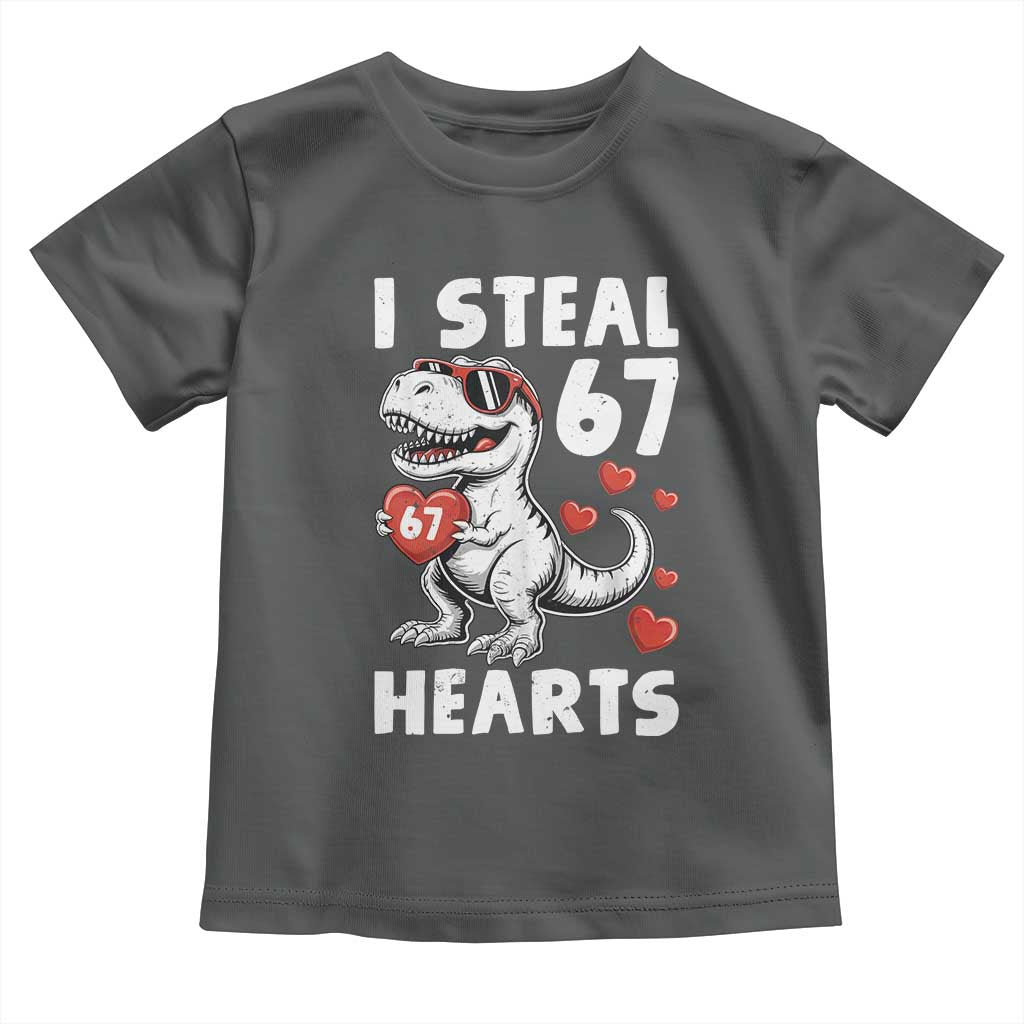 Funny I Steal 67 Hearts Valentines Day Six Seven Meme Toddler T Shirt TS11 Dark Heather Print Your Wear
