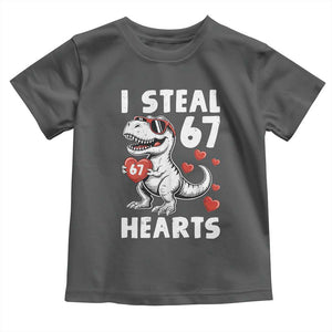 Funny I Steal 67 Hearts Valentines Day Six Seven Meme Toddler T Shirt TS11 Dark Heather Print Your Wear