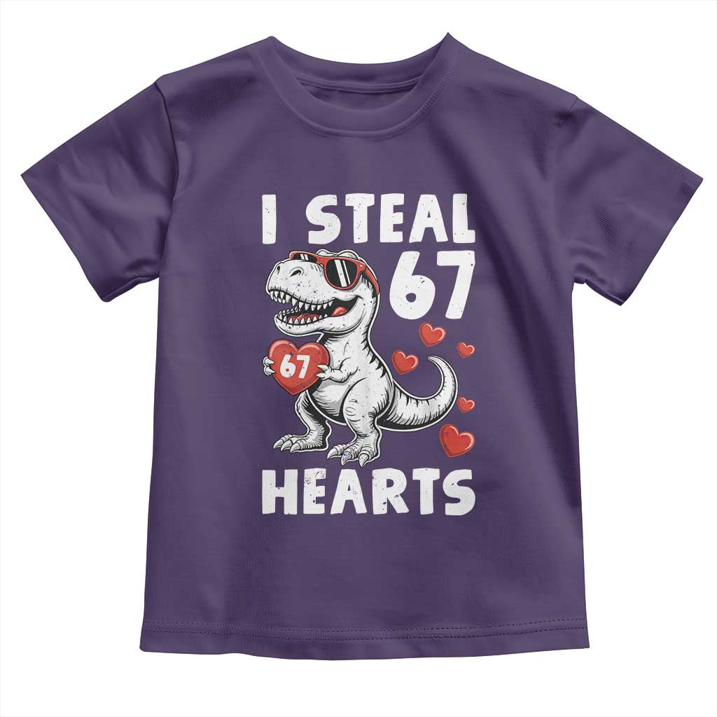 Funny I Steal 67 Hearts Valentines Day Six Seven Meme Toddler T Shirt TS11 Purple Print Your Wear