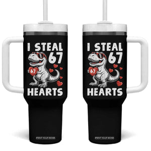 Funny I Steal 67 Hearts Valentines Day Six Seven Meme Tumbler With Handle TS11 One Size: 40 oz Black Print Your Wear