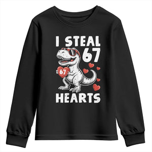Funny I Steal 67 Hearts Valentines Day Six Seven Meme Youth Sweatshirt TS11 Black Print Your Wear