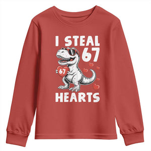 Funny I Steal 67 Hearts Valentines Day Six Seven Meme Youth Sweatshirt TS11 Red Print Your Wear