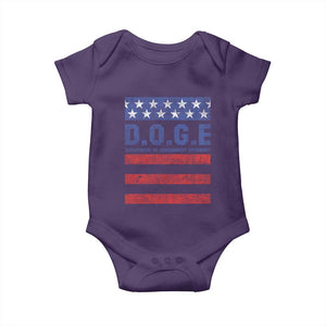 Trump Musk DOGE Baby Onesie Department Of Government Efficiency Vintage American Flag Stripes TS11 Purple Print Your Wear