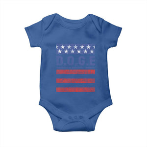 Trump Musk DOGE Baby Onesie Department Of Government Efficiency Vintage American Flag Stripes TS11 Royal Blue Print Your Wear