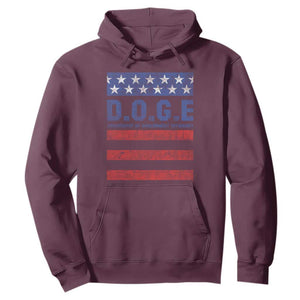 Trump Musk DOGE Hoodie Department Of Government Efficiency Vintage American Flag Stripes TS11 Maroon Print Your Wear