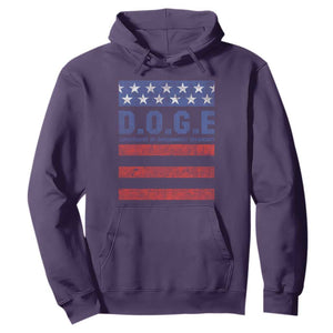 Trump Musk DOGE Hoodie Department Of Government Efficiency Vintage American Flag Stripes TS11 Purple Print Your Wear