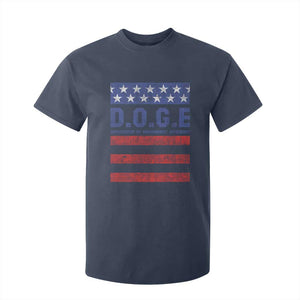 Trump Musk DOGE T Shirt For Kid Department Of Government Efficiency Vintage American Flag Stripes TS11 Navy Print Your Wear