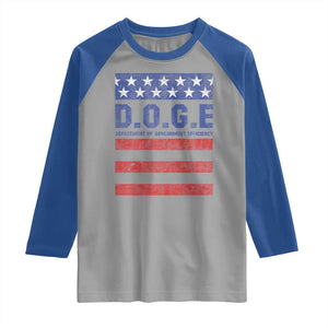 Trump Musk DOGE Raglan Shirt Department Of Government Efficiency Vintage American Flag Stripes TS11 Sport Gray Royal Print Your Wear