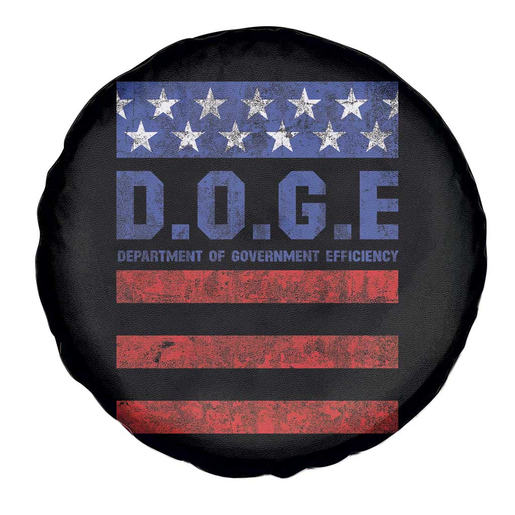 Trump Musk DOGE Spare Tire Cover Department Of Government Efficiency Vintage American Flag Stripes TS11 Print Your Wear