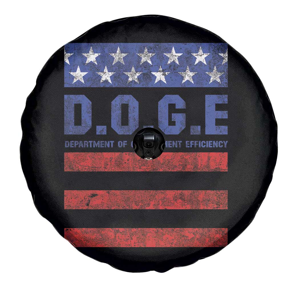 Trump Musk DOGE Spare Tire Cover Department Of Government Efficiency Vintage American Flag Stripes TS11 Print Your Wear