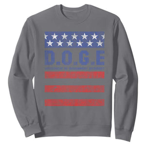 Trump Musk DOGE Sweatshirt Department Of Government Efficiency Vintage American Flag Stripes TS11 Charcoal Print Your Wear