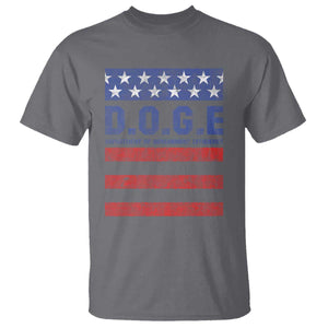 Trump Musk DOGE T Shirt Department Of Government Efficiency Vintage American Flag Stripes TS11 Charcoal Print Your Wear