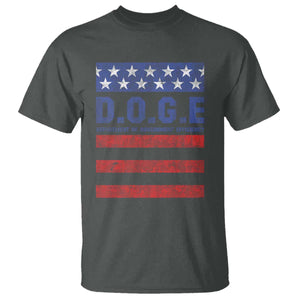 Trump Musk DOGE T Shirt Department Of Government Efficiency Vintage American Flag Stripes TS11 Dark Heather Print Your Wear