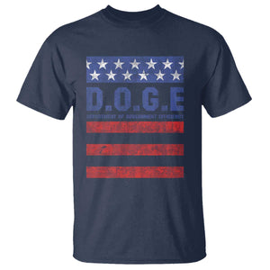 Trump Musk DOGE T Shirt Department Of Government Efficiency Vintage American Flag Stripes TS11 Navy Print Your Wear