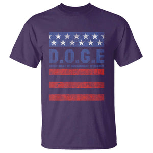 Trump Musk DOGE T Shirt Department Of Government Efficiency Vintage American Flag Stripes TS11 Purple Print Your Wear
