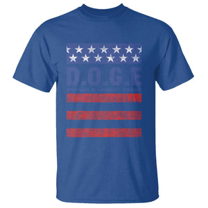 Trump Musk DOGE T Shirt Department Of Government Efficiency Vintage American Flag Stripes TS11 Royal Blue Print Your Wear