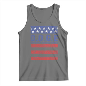 Trump Musk DOGE Tank Top Department Of Government Efficiency Vintage American Flag Stripes TS11 Black Heather Print Your Wear