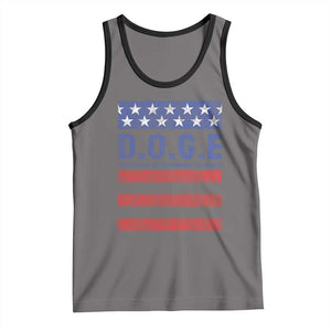 Trump Musk DOGE Tank Top Department Of Government Efficiency Vintage American Flag Stripes TS11 Deep Heather Black Print Your Wear