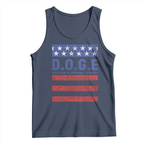 Trump Musk DOGE Tank Top Department Of Government Efficiency Vintage American Flag Stripes TS11 Navy Print Your Wear