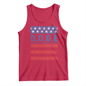 Trump Musk DOGE Tank Top Department Of Government Efficiency Vintage American Flag Stripes TS11 Red Print Your Wear