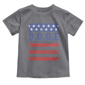 Trump Musk DOGE Toddler T Shirt Department Of Government Efficiency Vintage American Flag Stripes TS11 Charcoal Print Your Wear